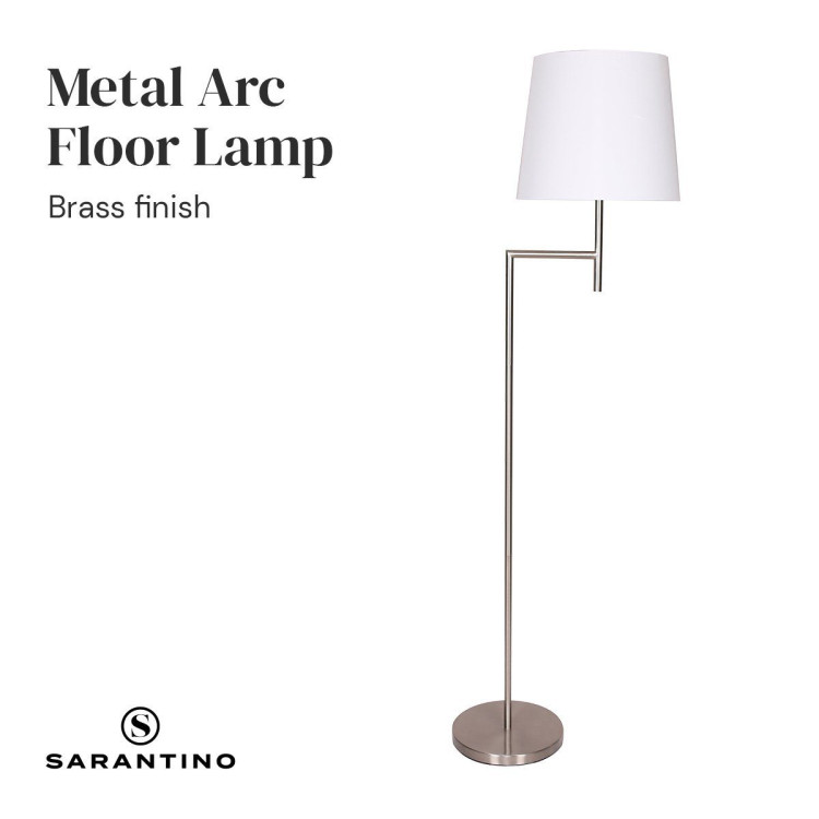 Sarantino Nickel Metal Arc Floor Lamp image 5