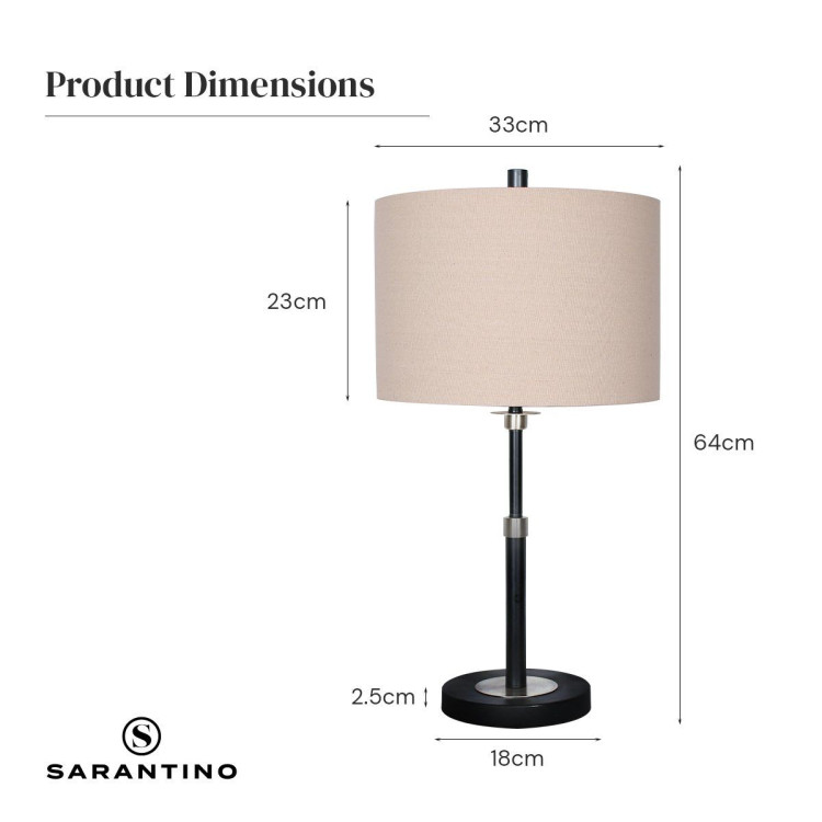 Sarantino Metal Table Lamp with Linen Drum Shade image 11