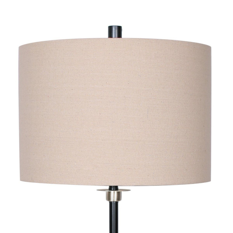 Sarantino Metal Table Lamp with Linen Drum Shade image 3