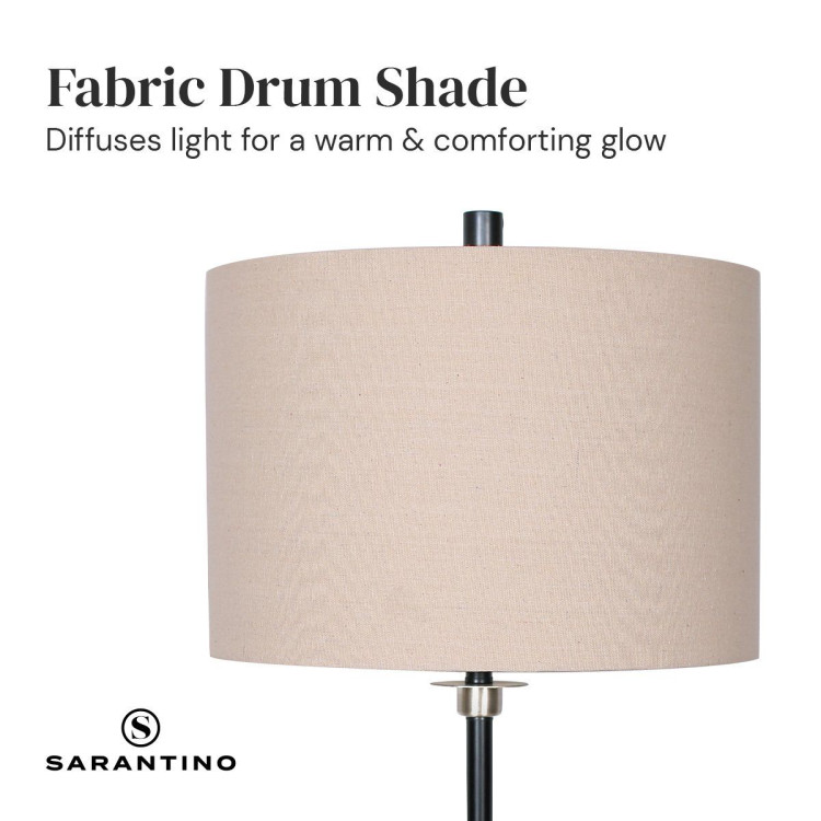 Sarantino Metal Table Lamp with Linen Drum Shade image 7