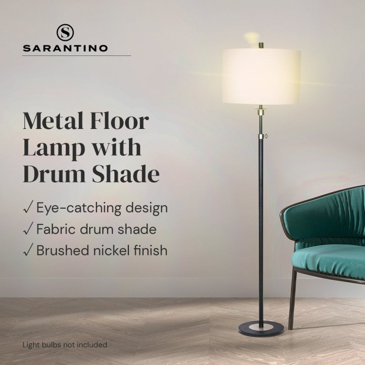 Sarantino Metal Floor Lamp with Cream Drum Shade image 12