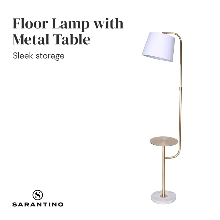 Sarantino Floor Lamp with Metal End Table image 4