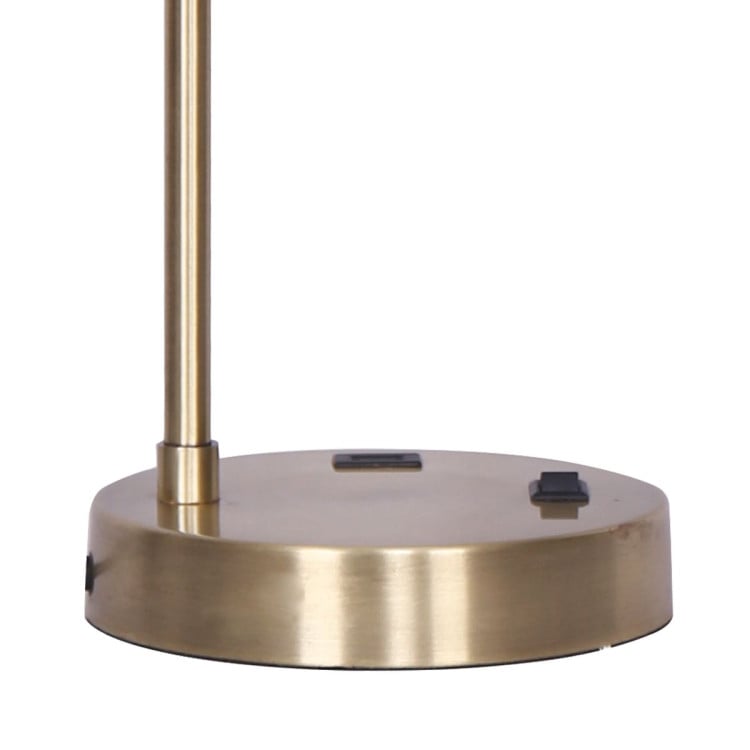 Sarantino Metal Task Lamp with USB Charging Port Antique Brass Finish image 10