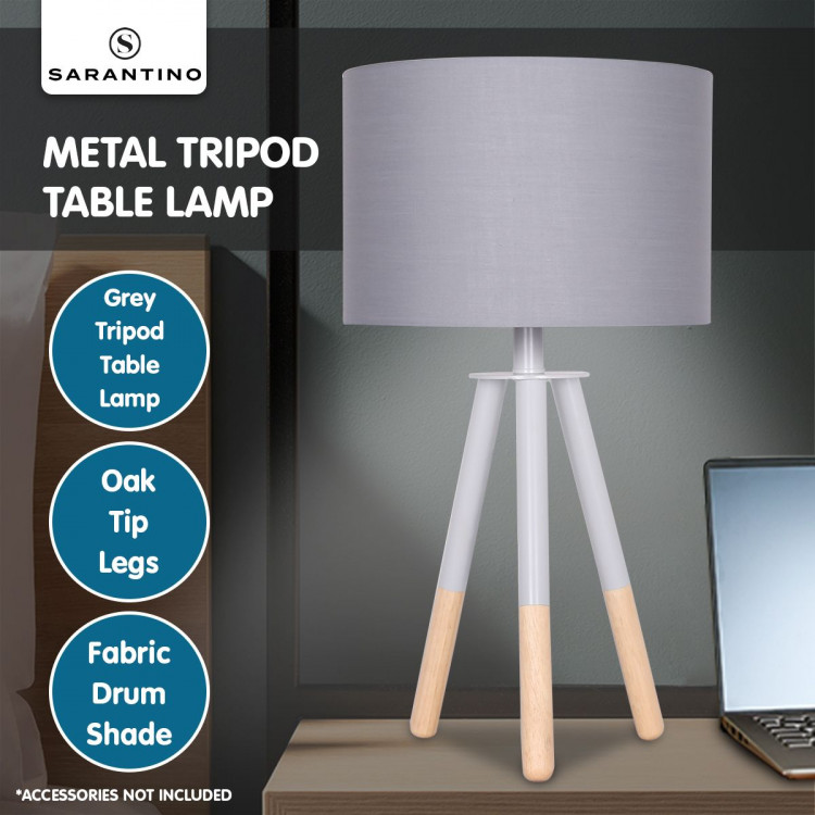 Sarantino Tripod Desk Lamp in Metal & Wood Nordic Minimalist Light image 8