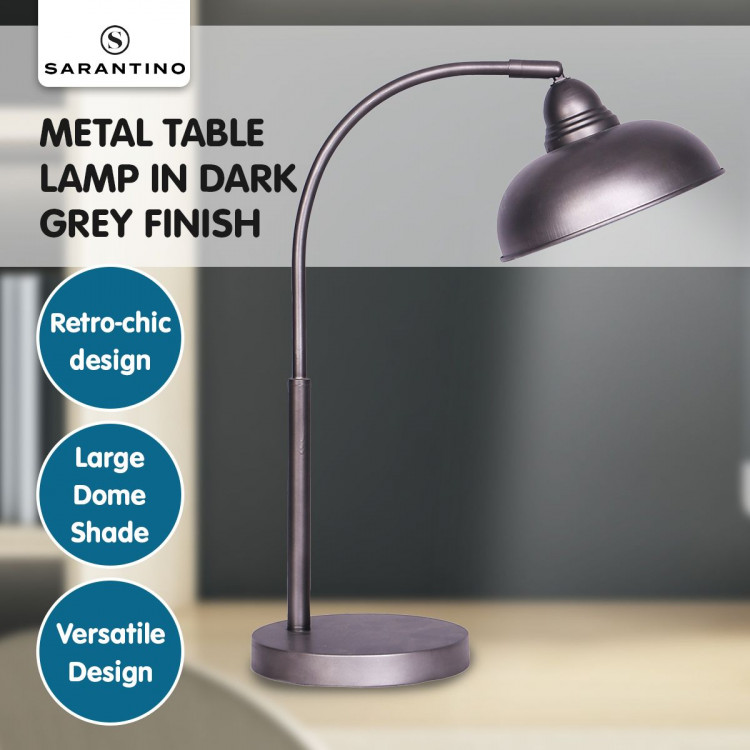 Sarantino Metal Desk Lamp in Dark Grey Finish image 8