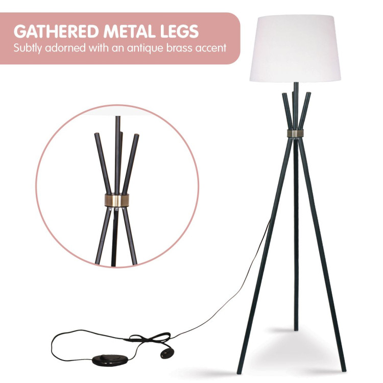 Sarantino Tripod Floor Lamp in Metal and Antique Brass image 5