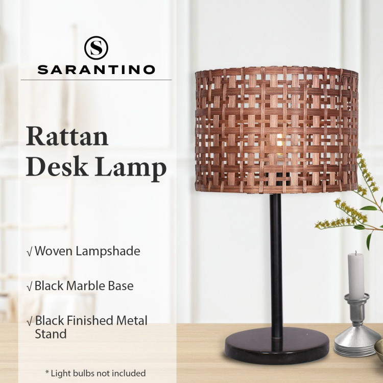 Sarantino Rattan Desk Lamp image 10