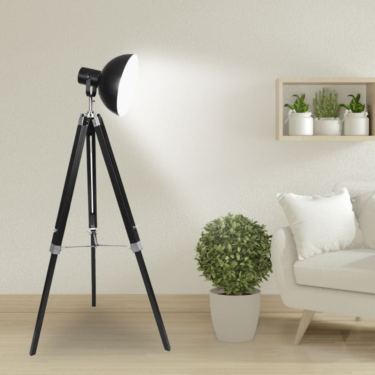 Sarantino Tripod Floor Spot Lamp Reading Light Adjustable Height Metal Black image 7