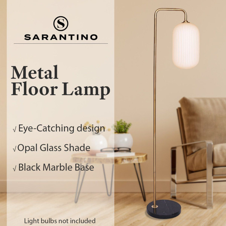 Sarantino Metal Floor Lamp With Opal Glass Shade image 12