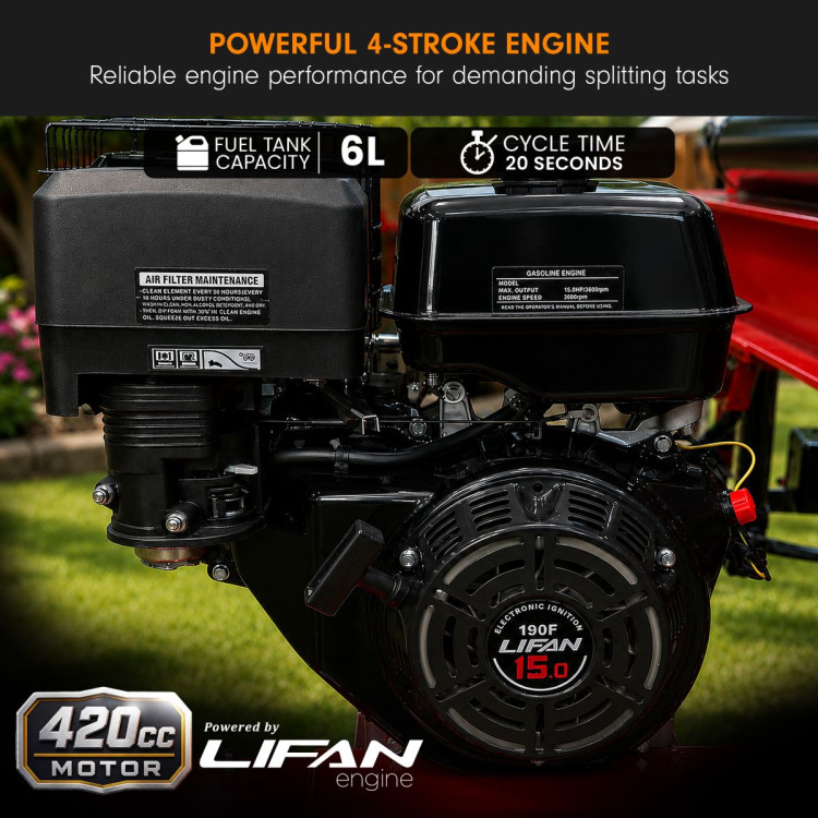 Yukon 60 Tonne Petrol Log Splitter with Hydraulic Lift 420cc image 6