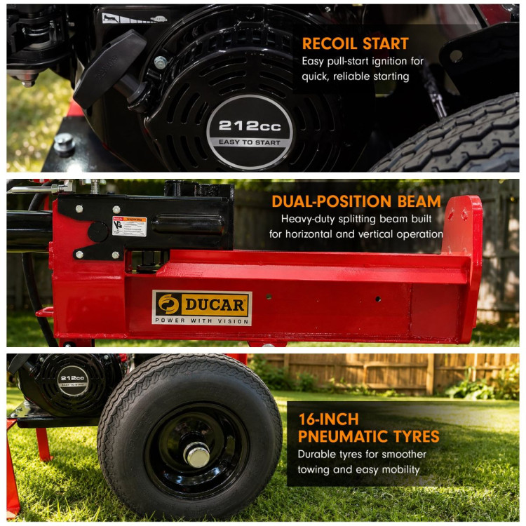 Ducar 32T Petrol Log Splitter with 212cc OHV Engine 8.5s Cycle Time image 7