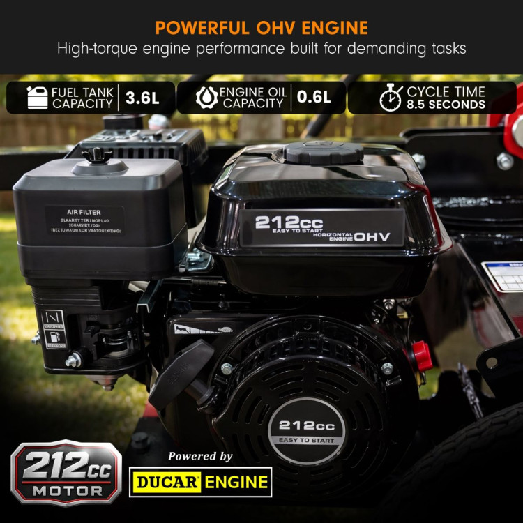 Ducar 32T Petrol Log Splitter with 212cc OHV Engine 8.5s Cycle Time image 9
