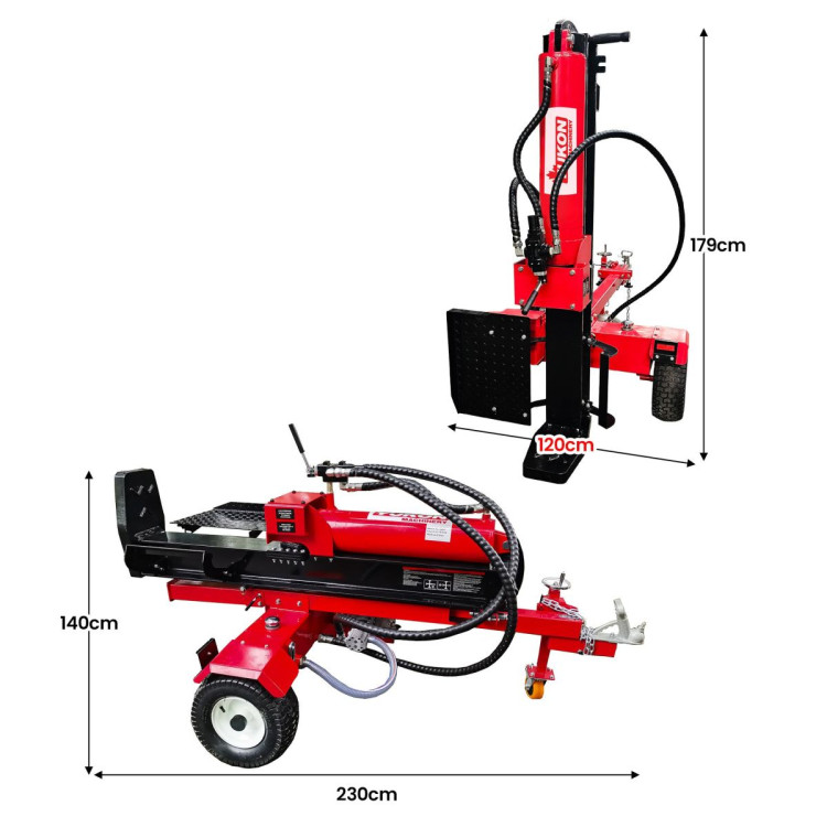 Yukon 75 Tonne Hydraulic Petrol 420cc Log Splitter Electric Key Start Vertical and Horizontal image 5