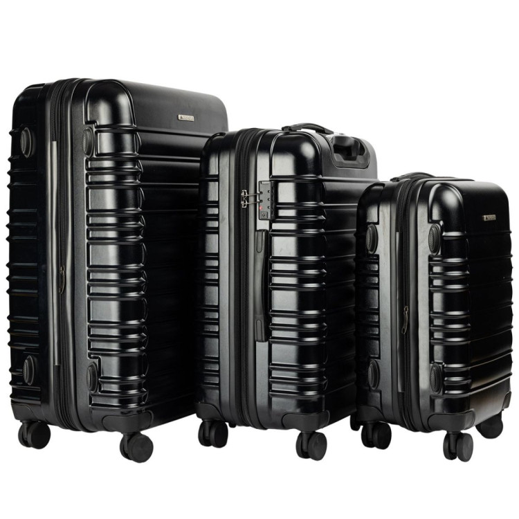 Olympus 3PC Noctis Luggage Set Hard Shell ABS+PC - Stygian Black image 2