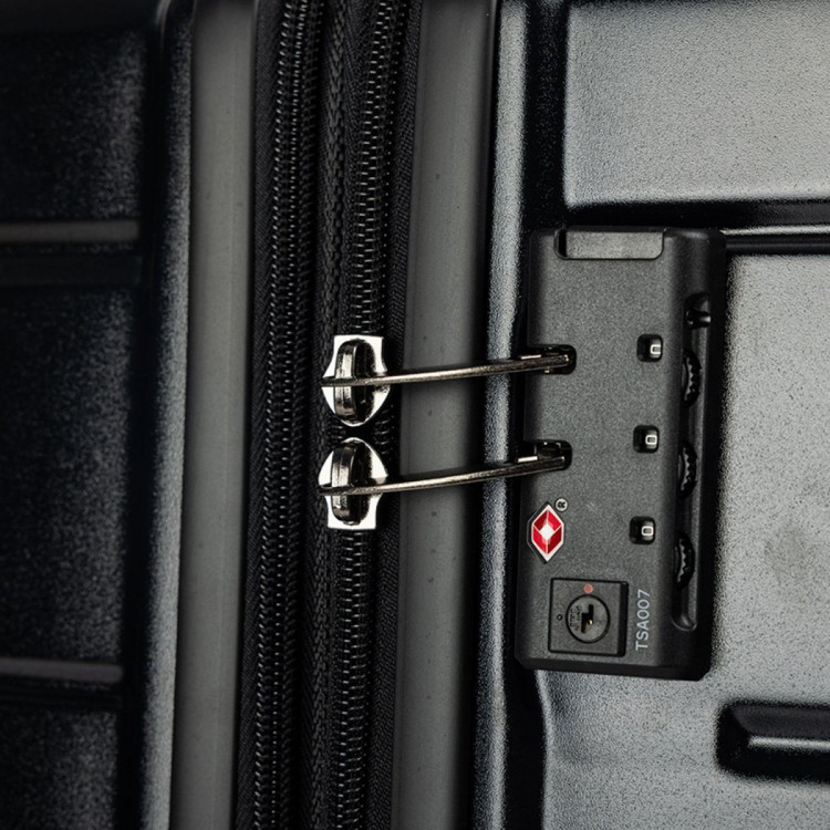 Olympus 3PC Artemis Luggage Set Hard Shell Suitcase ABS+PC  Jet Black image 12