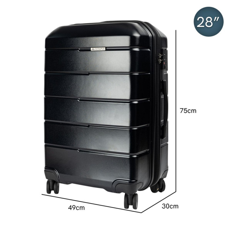 Olympus 3PC Artemis Luggage Set Hard Shell Suitcase ABS+PC  Jet Black image 4