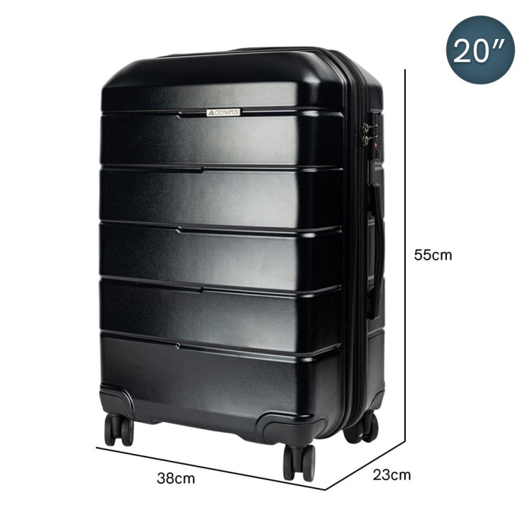 Olympus 3PC Artemis Luggage Set Hard Shell Suitcase ABS+PC  Jet Black image 6