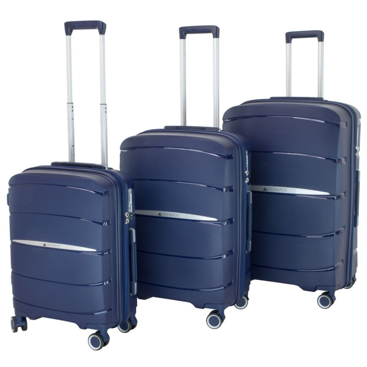Olympus 3PC Eos Luggage Set Hard Shell Suitcase ABS+PC - Blue image 3