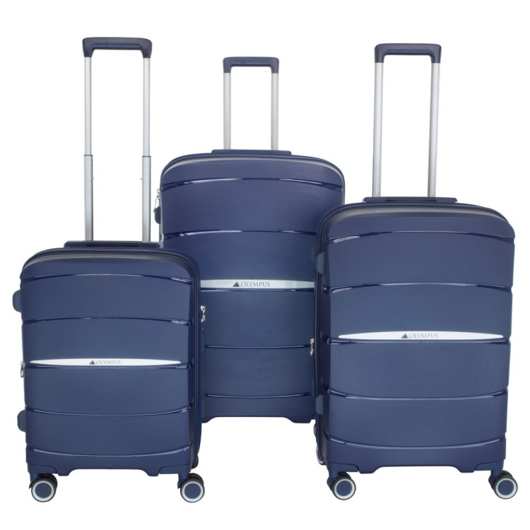 Olympus 3PC Eos Luggage Set Hard Shell Suitcase ABS+PC - Blue image 4