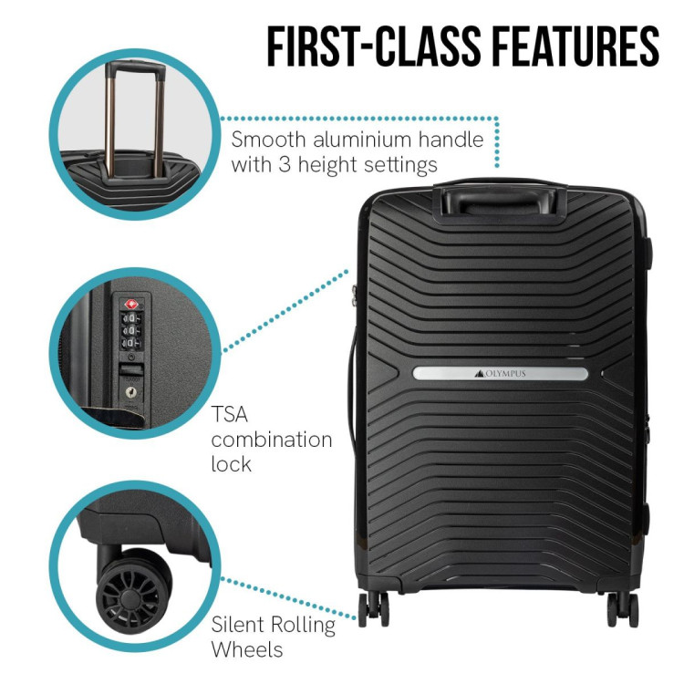 Olympus  Astra 24in Lightweight Hard Shell Suitcase - Obsidian Black image 6