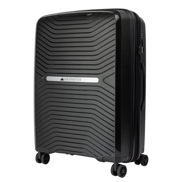 Olympus 3PC Astra Luggage Set Hard Shell Suitcase - Obsidian Black image 3