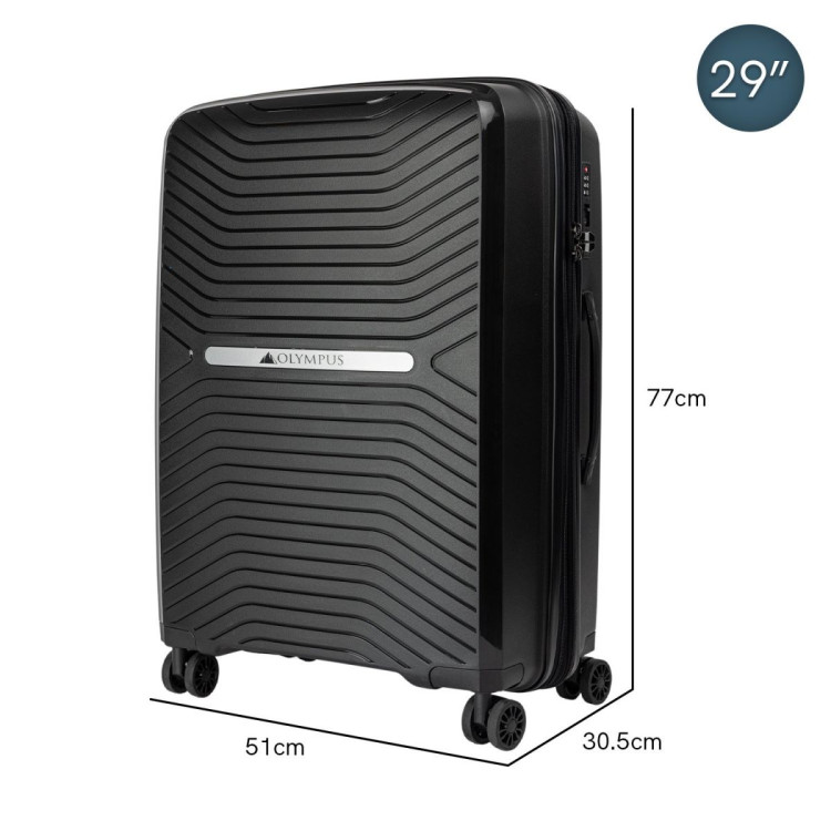 Olympus 3PC Astra Luggage Set Hard Shell Suitcase - Obsidian Black image 4