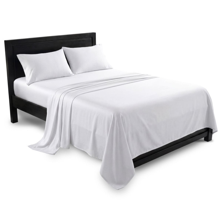 750 Thread Count Cotton Rich Queen Bed Sheet Set 4 Piece Gift Pack - White image 4