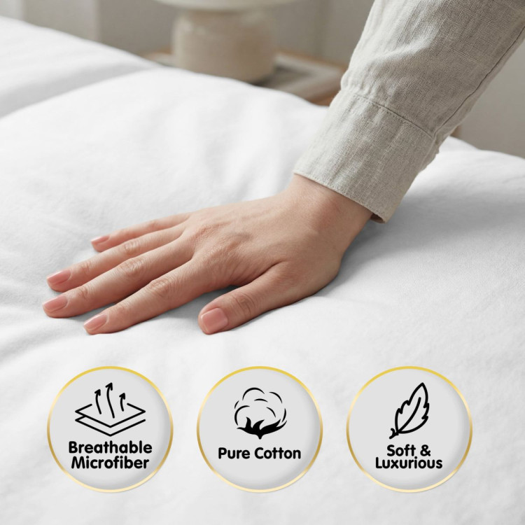 750 Thread Count Cotton Rich Queen Bed Sheet Set 4 Piece Gift Pack - White image 5