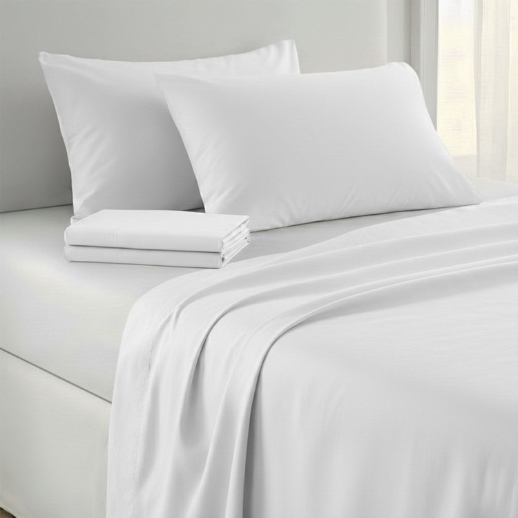 750 Thread Count Cotton Rich Queen Bed Sheet Set 4 Piece Gift Pack - White image 8