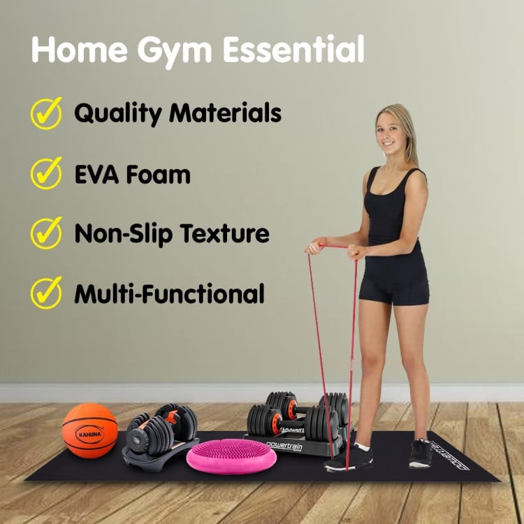 Powertrain 1.5m Exercise Treadmill Mat 5mm Thick Non-Slip EVA Floor Protector for Spin Bike Home Gym Equipment image 5