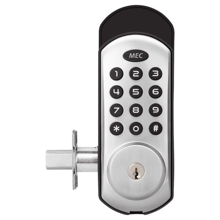 MEC Digital Motorised Smart Lock 20 User Codes Auto-Lock Backlit Keypad Chrome image 4