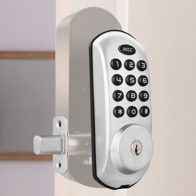 MEC Digital Motorised Smart Lock 20 User Codes Auto-Lock Backlit Keypad Chrome image 7