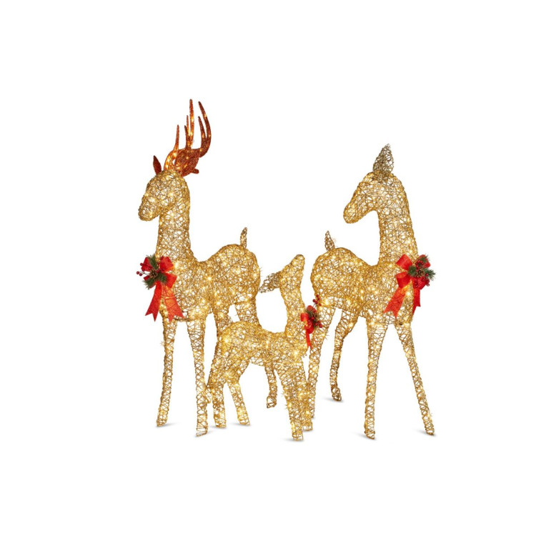 Set of 3 Outdoor Christmas Display Reindeer with Lights