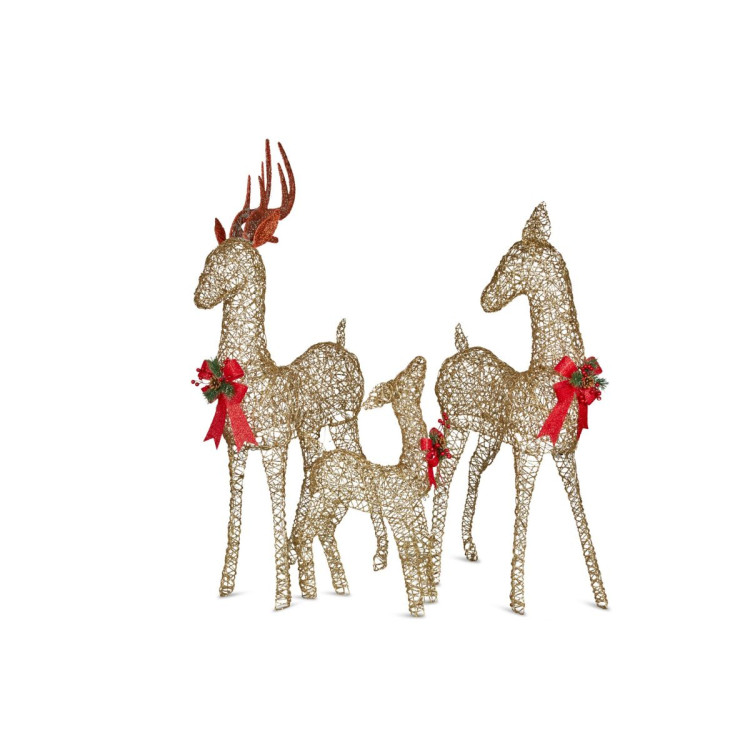 Set of 3 Outdoor Christmas Display Reindeer with Lights image 3