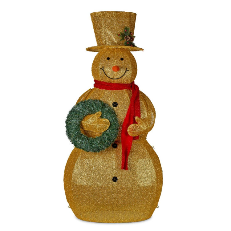 150cm Gold Outdoor Christmas Snowman with Lights image 3