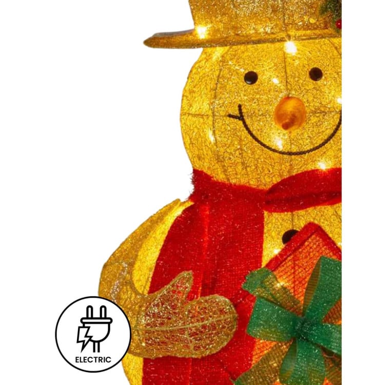 Christabelle 120cm Gold Outdoor Christmas Snowman with Lights image 6