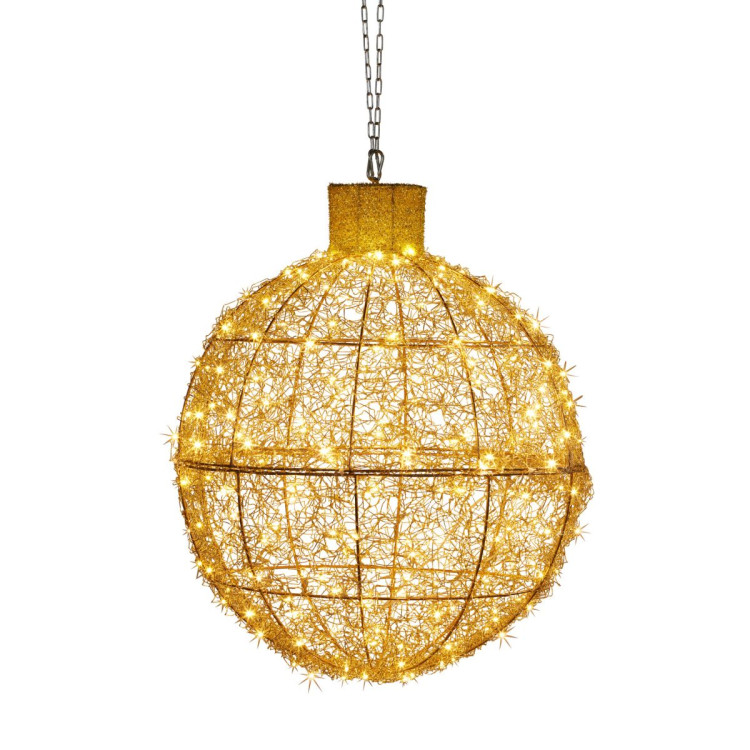 Christmas Display Bauble with Gold Lights- Indoor/Outdoor - 50cm