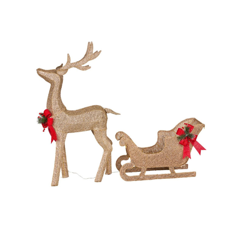 Christmas Sleigh & Reindeer Set with Lights Indoor/Outdoor 148cm image 4