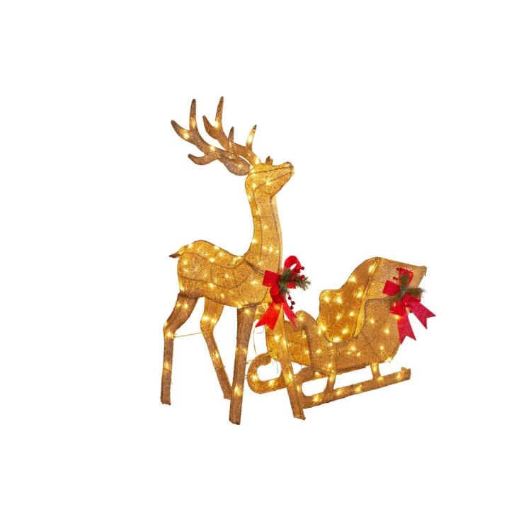 Christmas Sleigh & Reindeer Set with Lights Indoor/Outdoor 148cm image 5
