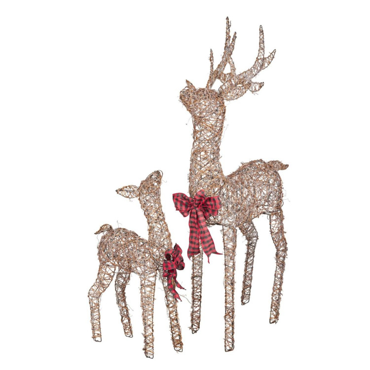 2 Piece Christmas Reindeer Set with Lights Indoor/Outdoor 65cm & 130cm image 3