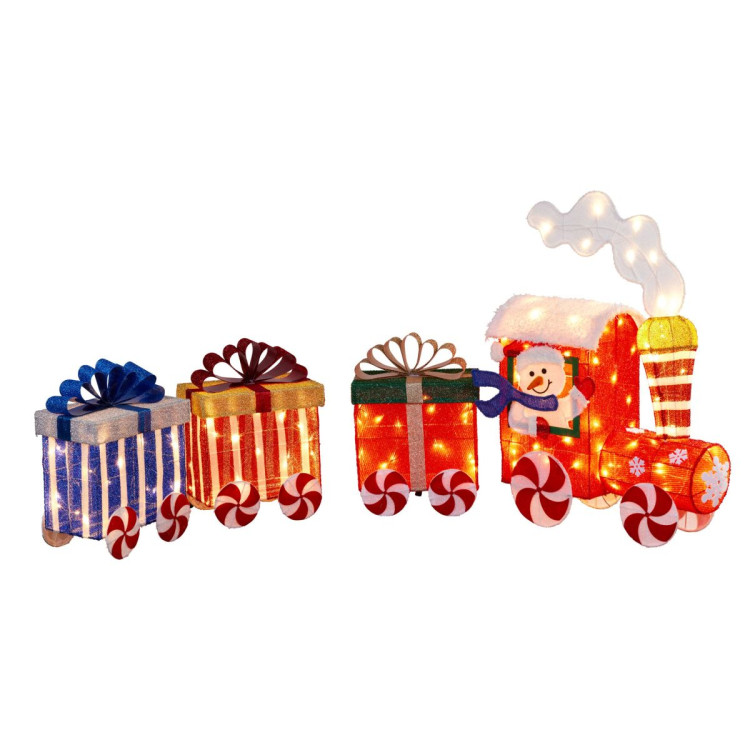 Christmas Train & 3 Carriages with Lights Indoor/Outdoor image 4