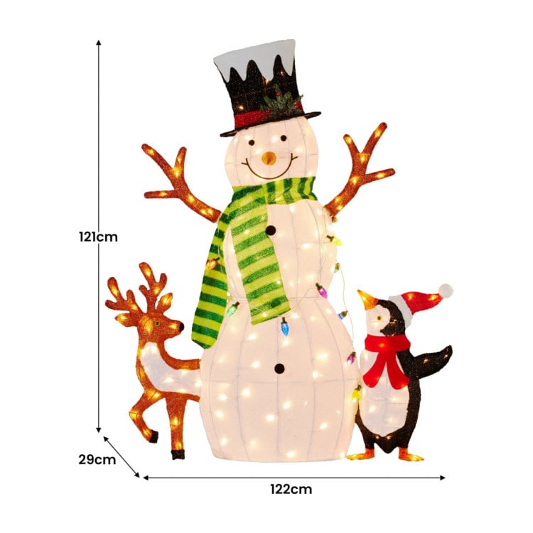 Christmas Snowman Display with Lights and Animals - 121cm image 6