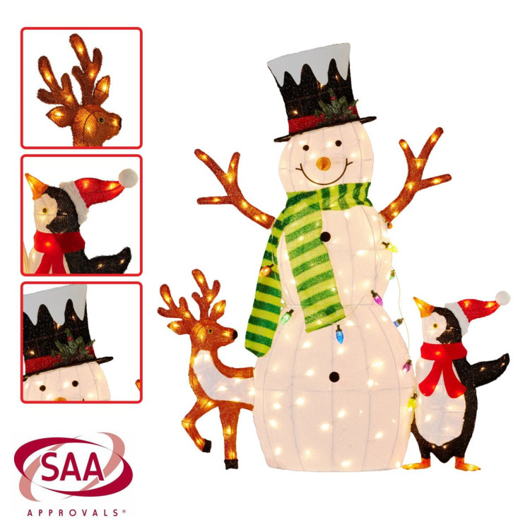 Christmas Snowman Display with Lights and Animals - 121cm image 6