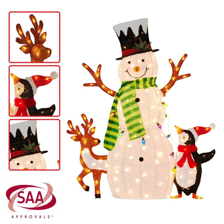 Christmas Snowman Display with Lights and Animals - 121cm image 7