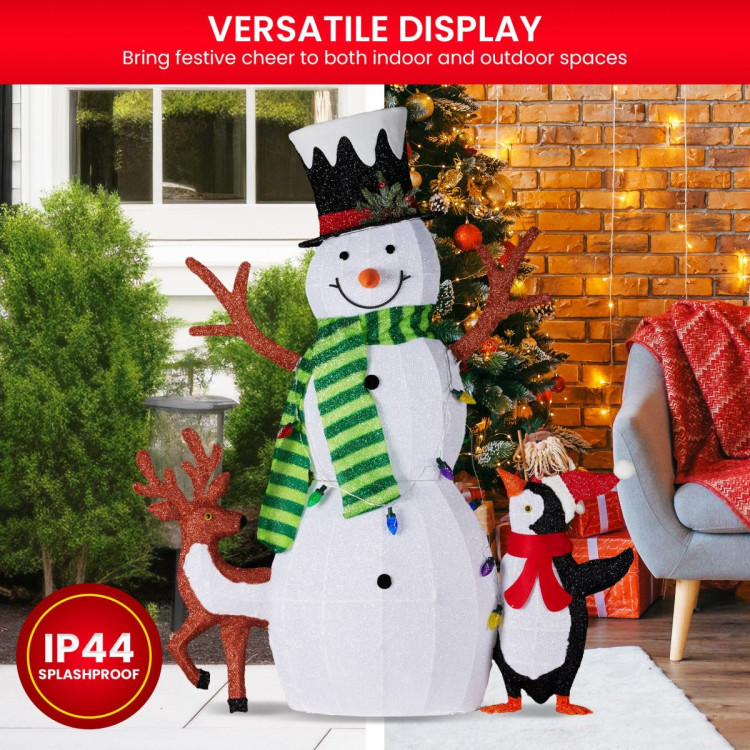 Christmas Snowman Display with Lights and Animals - 121cm image 7