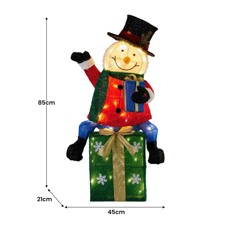 Christabelle 85cm Christmas Snowman On Presents Display with Lights image 5