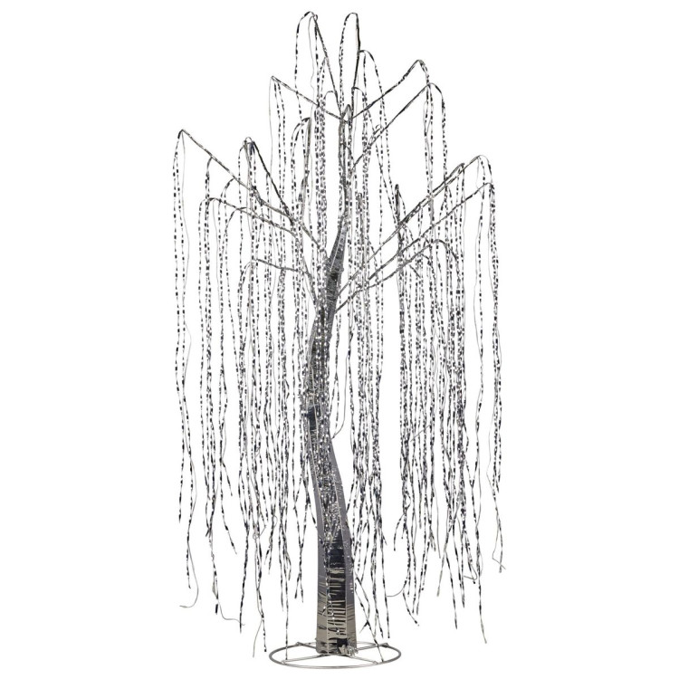 Christabelle Silver Willow Tree 120cm Christmas Display Warm White LED Lights Flexible Branches & Hanging Strands image 4