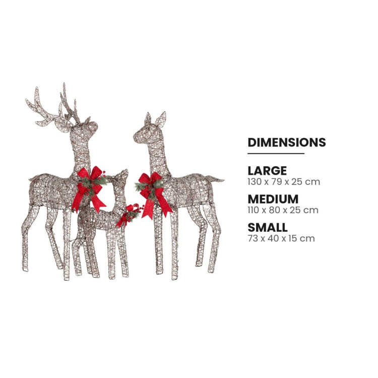 Christabelle 3 Reindeer Family Christmas Light Up Display 1.3m LED Outdoor Indoor Xmas Yard Lawn Statue Home Decor image 4