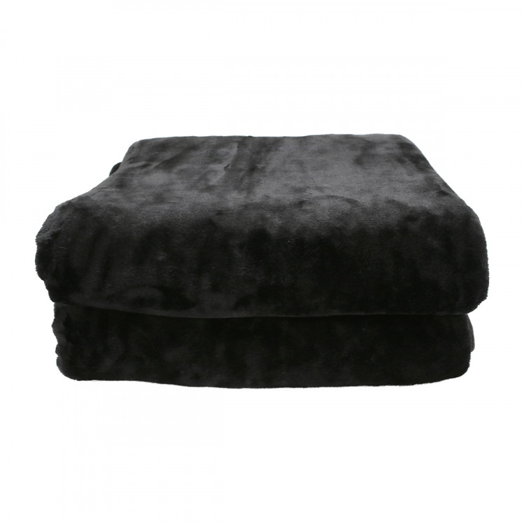 600GSM Large Double-Sided Queen Faux Mink Blanket - Black image 4