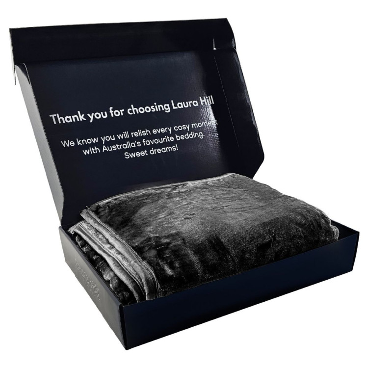 800GSM Heavy Double-Sided Faux Mink Blanket - Black image 11